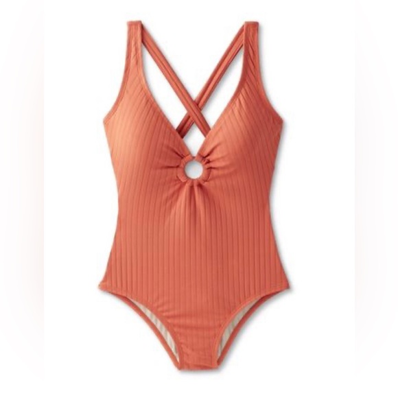 Women's Wide Ribbed Ring Medium Coverage One Piece Swimsuit - Kona Sol P… - Picture 3 of 11